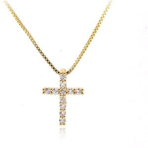 Small Cross Necklaces for Women Simulated Diamond Cross Pendant Dainty Cross Necklace Cubic Zirconia Cross Necklace for Women