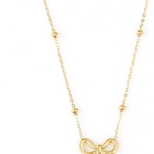SUNNYOUTH Bow Necklace for Women Bowknot Choker Necklace 14K Gold Plated Ribbon Choker Necklaces Fashion Jewelry Gifts