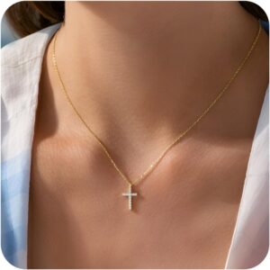 Cross Necklace for Women Girls, Faith Gifts for Her, Minimalism Style Jewelry for Everyday Wear